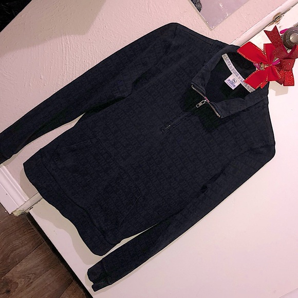 LOVR PINK partial zip up crew neck sweater - Picture 1 of 4